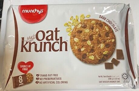 IMG_7861 OATCRUNCH DARK CHOCOLATE 8 Pcs ( 208gm ) Munchy's - Image 1